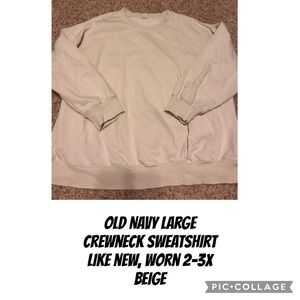 Old Navy Women’s  Beige Crewneck Sweatshirt size large